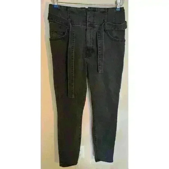 Current/Elliott Corset Stiletto High Rise Skinny Crop Jeans in Black size 28 - Picture 9 of 9